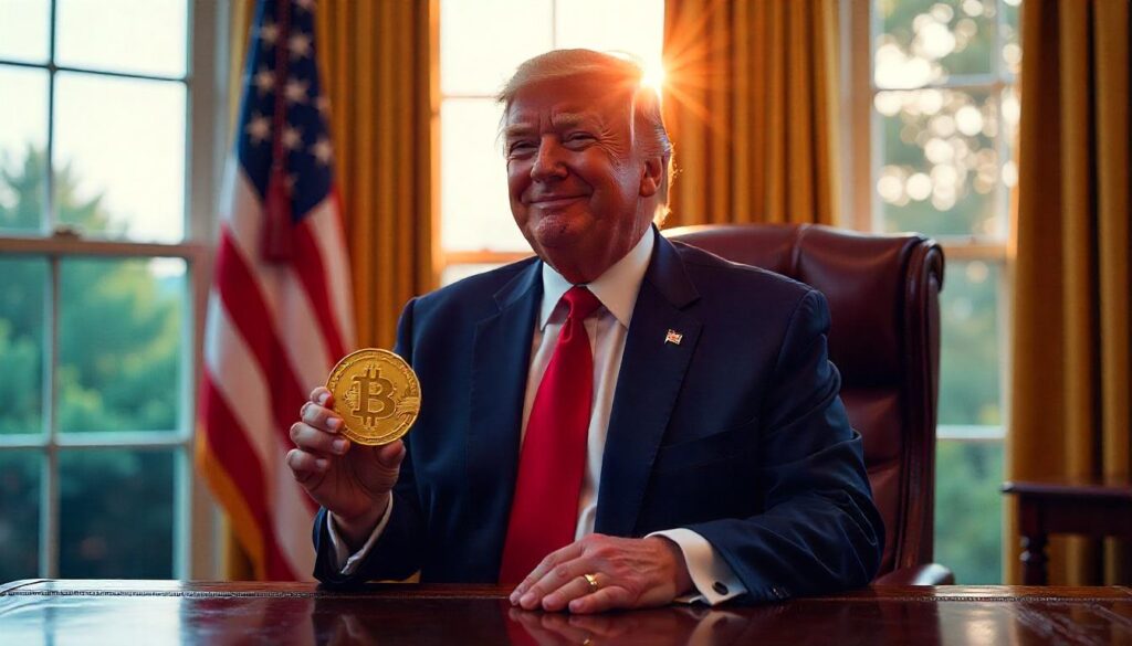 donald trump with coin